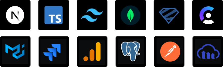 Overview of technology stack including React, Next.js, and modern web development tools